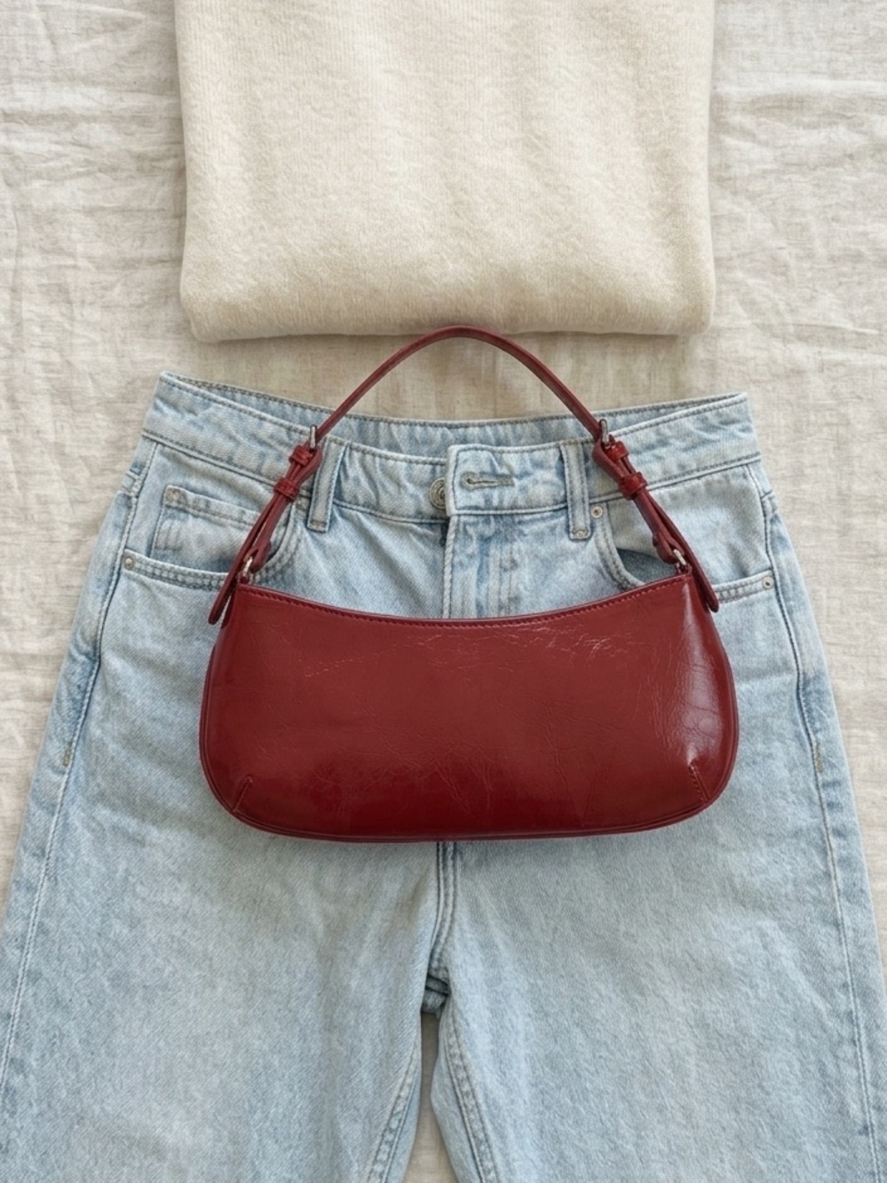Zara Deep Red Mini Shoulder Bag